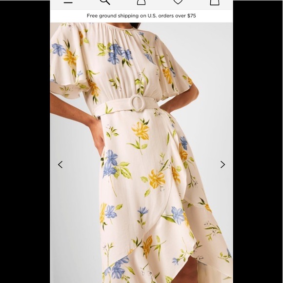 FRENCH CONNECTION flutter sleeve belted dress - Picture 3 of 5